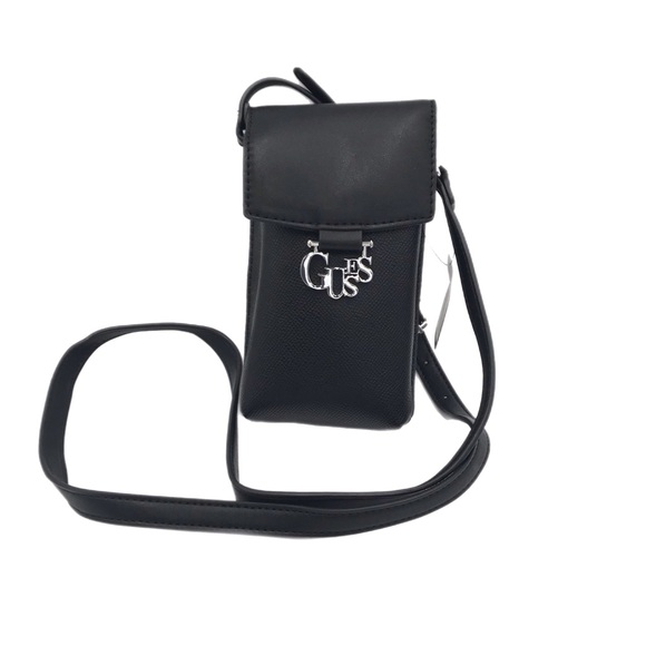 Guess Crossbody Maloney Mini Bag, Black with Silver Accents VY781171 - NEW‎ - Picture 1 of 12